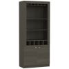 Montenegro Bar Cabinet, Double Door Cabinet, Five Built-in Wine Rack, Three Shelves