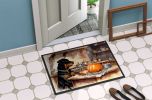 Rottweiler Fall Kitchen Pumpkins Doormat Front Door Mat Indoor Outdoor Rugs for Entryway, Non Slip Washable Low Pile, 24H X 36W