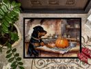 Rottweiler Fall Kitchen Pumpkins Doormat Front Door Mat Indoor Outdoor Rugs for Entryway, Non Slip Washable Low Pile, 24H X 36W