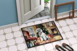 Poodle Cozy Christmas Doormat Front Door Mat Indoor Outdoor Rugs for Entryway, Non Slip Washable Low Pile, 24H X 36W