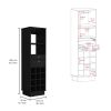 Classic Bar Cabinet, Two Drawers, Twelve Built-in Wine Rack-Black