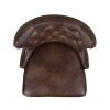 Holmes Tufted High-Back 360 Swivel Counter-Height Barstool, Mid Brown Faux Leather