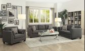 ACME Laurissa Chair & 3 Pillows in Light Charcoal Linen 52407