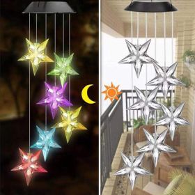 LED Colorful Solar Power Wind Chime Crystal Hummingbird Butterfly Waterproof Outdoor Windchime Solar Light for Garden outdoor (Emitting Color: 04, Ships From: China)