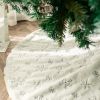 Christmas Tree Skirt, Jacquard Cashmere Snow Flake Xmas Holiday Decoration Ornament