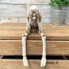 1pc Skull Statues Set, Resin Skeleton Shelf Sitters Sitting Figurines, For Home Bookshelf Table Ledge Edge Decorative, Crafts Ornaments