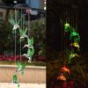 LED Colorful Solar Power Wind Chime Crystal Hummingbird Butterfly Waterproof Outdoor Windchime Solar Light for Garden outdoor