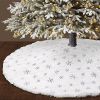 Christmas Tree Skirt, Jacquard Cashmere Snow Flake Xmas Holiday Decoration Ornament